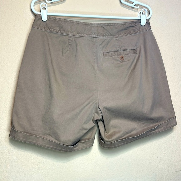 Lauren Ralph Lauren Chino Shorts Size 8 Tan Braided Rope Toggle Belt Coastal - Picture 3 of 8